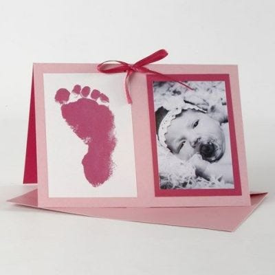 Einladung zur Taufe in rosa und pink