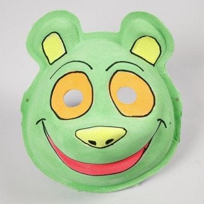 Neon Wasserfarben auf einer Papierzellstoff Maske