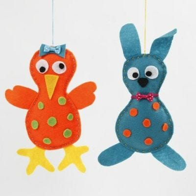 Küken und Häschen aus Filz