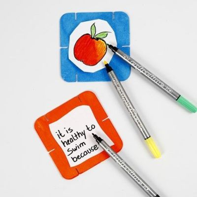 Selbst gestaltete Puzzleteile zum Ineinanderstecken