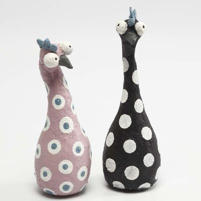 Hennen aus Styropor und Bonsai-Draht