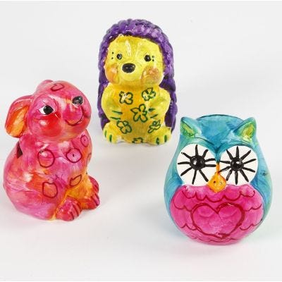 Terracotta-Spardosen - bemalt mit A-Color Glasfarbe