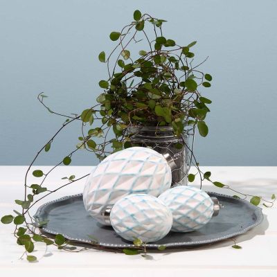 Terrakottakugel mit 3D-Rautenmuster