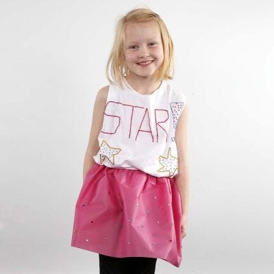 Rock aus Stoffimitat mit Strass