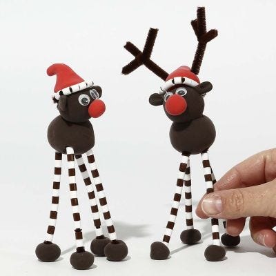 Rentier mit langen Beinen aus Silk Clay