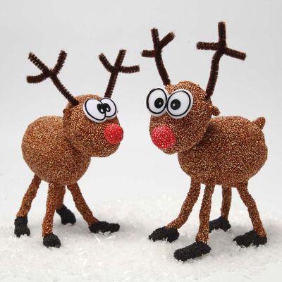 Rentier aus Styropor und Bonsai-Draht