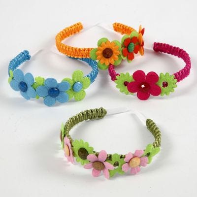 Haarreifen mit Filzblumen und Cabochons