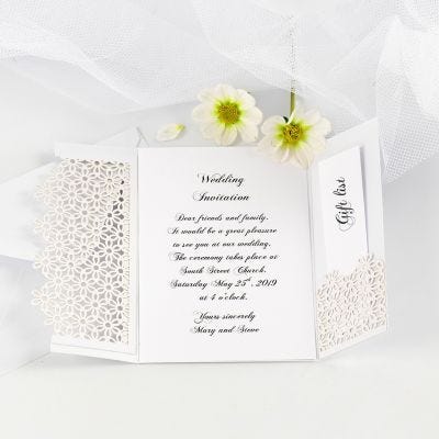 Zweigeteilte Hochzeitseinladung