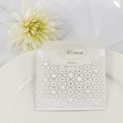 Menükarte für eine Hochzeit