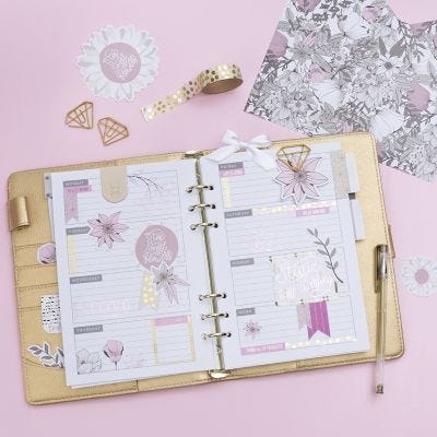 Verzierter 5-Wochenplan für Bullet Journal oder Kalender