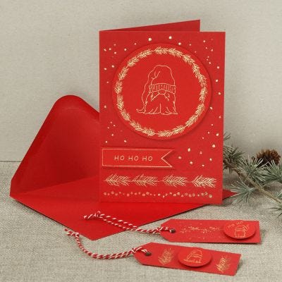 Individuelle Weihnachtskarten mit Weihnachtsmann aus Dekofolie