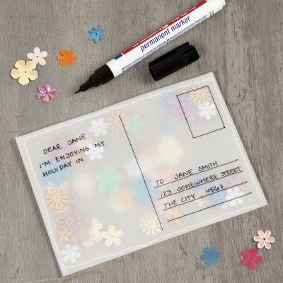 Postkarte aus Pergamentpapier