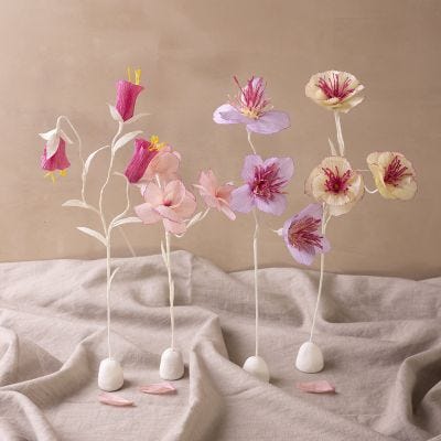 Kreppblumen auf Basis