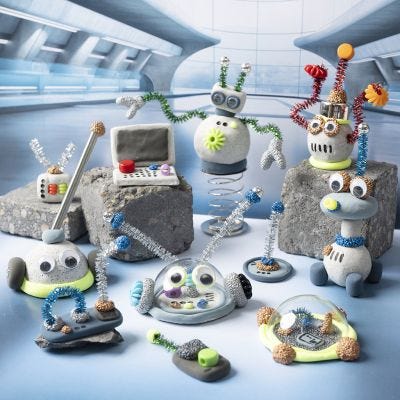 Roboterwelt aus Stone Clay