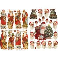 Vintage-Glanzbilder, Nikolaus mit Geschenken, 16,5x23,5 cm, 2 Bl./ 1 Pck