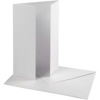 Perlglanz-Karte & Umschlag, Kartengröße 10,5x15 cm, Umschlaggröße 11,5x16,5 cm, 230 g, Weiß, 10 Set/ 1 Pck
