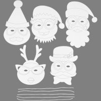 Weihnachts-Masken, H 25-35 cm, B 20 cm, 230 g, Weiß, 16 Stk/ 1 Pck