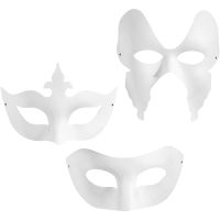 Masken - Sortiment, H 10-20 cm, B 18-20 cm, Weiß, 3x4 Stk/ 1 Pck
