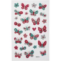 Glitzer-Sticker, Schmetterlinge, 10x16 cm, 1 Bl.