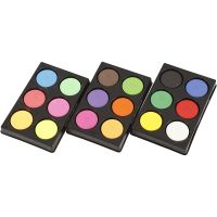 Wasserfarben, H 16 mm, D 44 mm, Neonfarben, Zusätzliche Farben, 1 Pck
