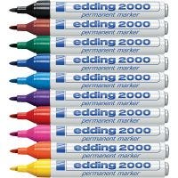 Edding Permanent-Marker 2000, Strichstärke 1,5-3 mm, Sortierte Farben, 10 Stk/ 1 Pck