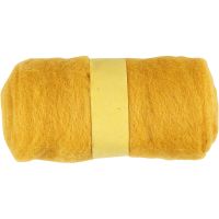 Wolle, kardiert, Gelb, 100 g/ 1 Bündl.
