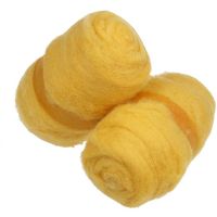 Wolle, kardiert, Gelb, 2x100 g/ 1 Bündl.
