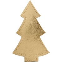 Weihnachtsbaum, H: 18 cm, B: 11 cm, 350 g, Gold, 4 Stk/ 1 Pck