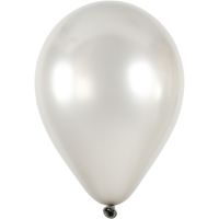 Ballons, rund, D 23 cm, Silber, 8 Stk/ 1 Pck