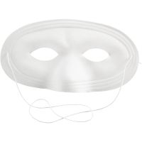 Halbmaske, H 10 cm, B 17,5 cm, Weiß, 12 Stk/ 1 Pck