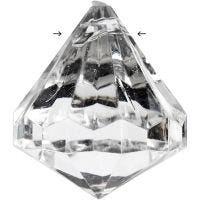 Prisma aus Acryl, Größe 27x30 mm, Lochgröße 2,5 mm, Glänzend transparent, 8 Stk/ 1 Pck