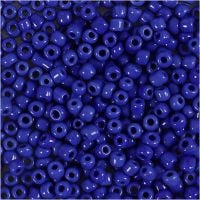Rocailleperlen, D 3 mm, Größe 8/0 , Lochgröße 0,6-1,0 mm, Blau, 25 g/ 1 Pck