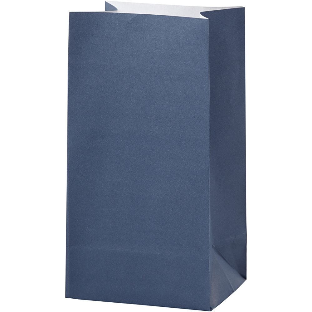 Papiertüten, H 17 cm, Größe 6x9 cm, 80 g, Blau, 10 Stk/ 1 Pck