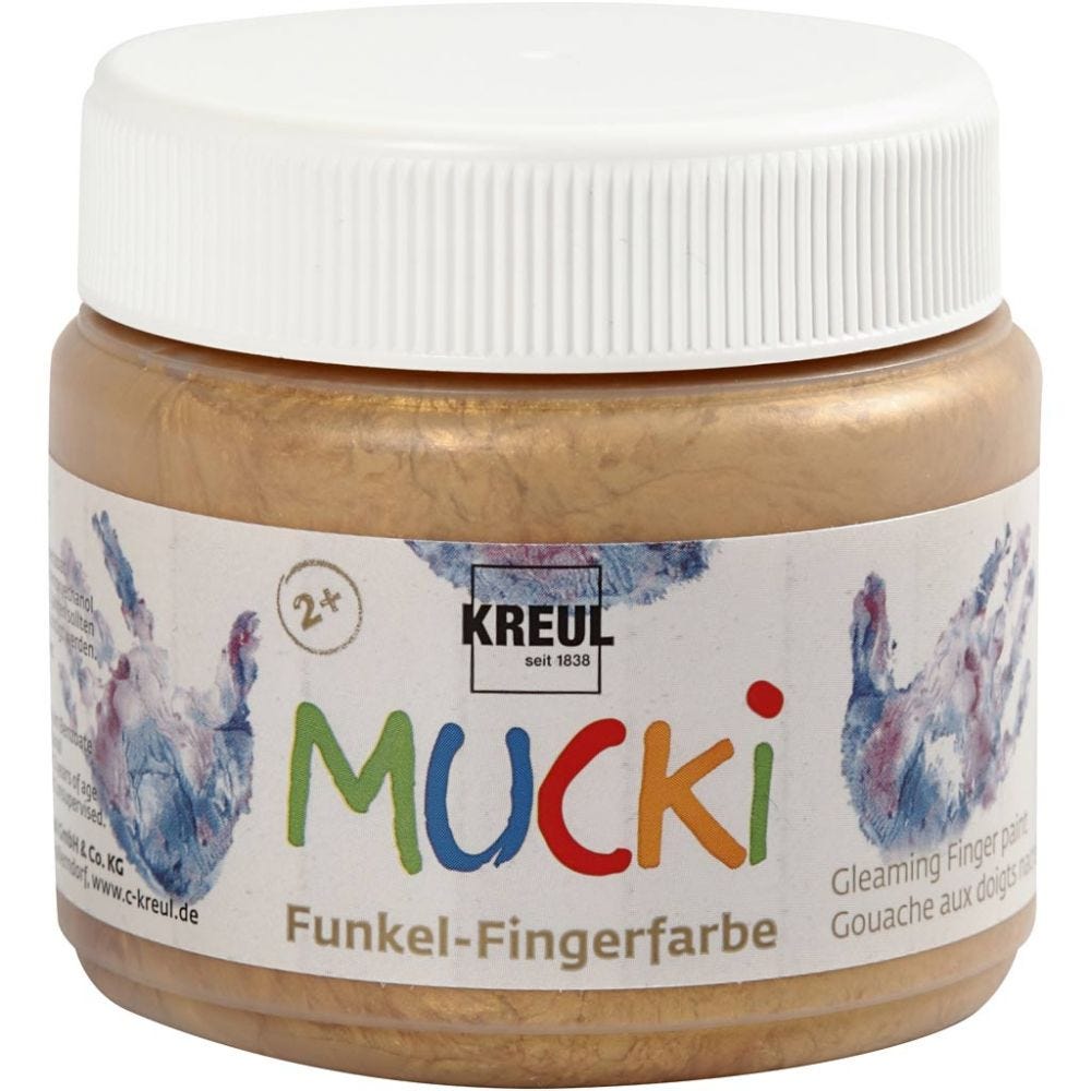 Mucki Fingerfarbe, Metalic-gold, 150 ml/ 1 Dose