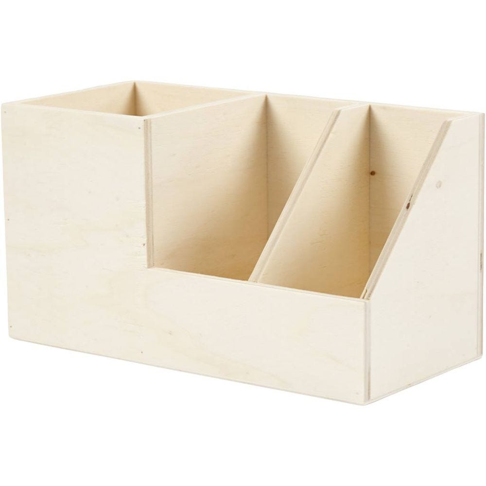 Holzkasten/Utensilien-Box, H: 11 cm, Tiefe 9,8 cm, B: 20 cm, 1 Stk