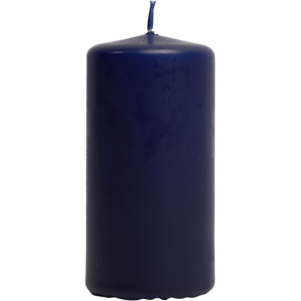 Kerzen, H 100 mm, D 50 mm, Blau, 6 Stk/ 1 Pck