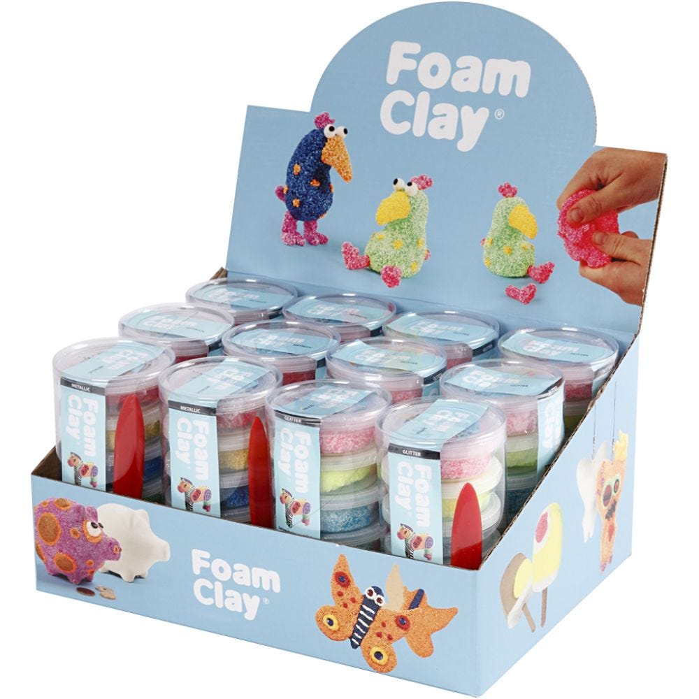 Foam Clay® , Glitter-Farben, Metallic-Farben, 12 Set/ 1 Pck