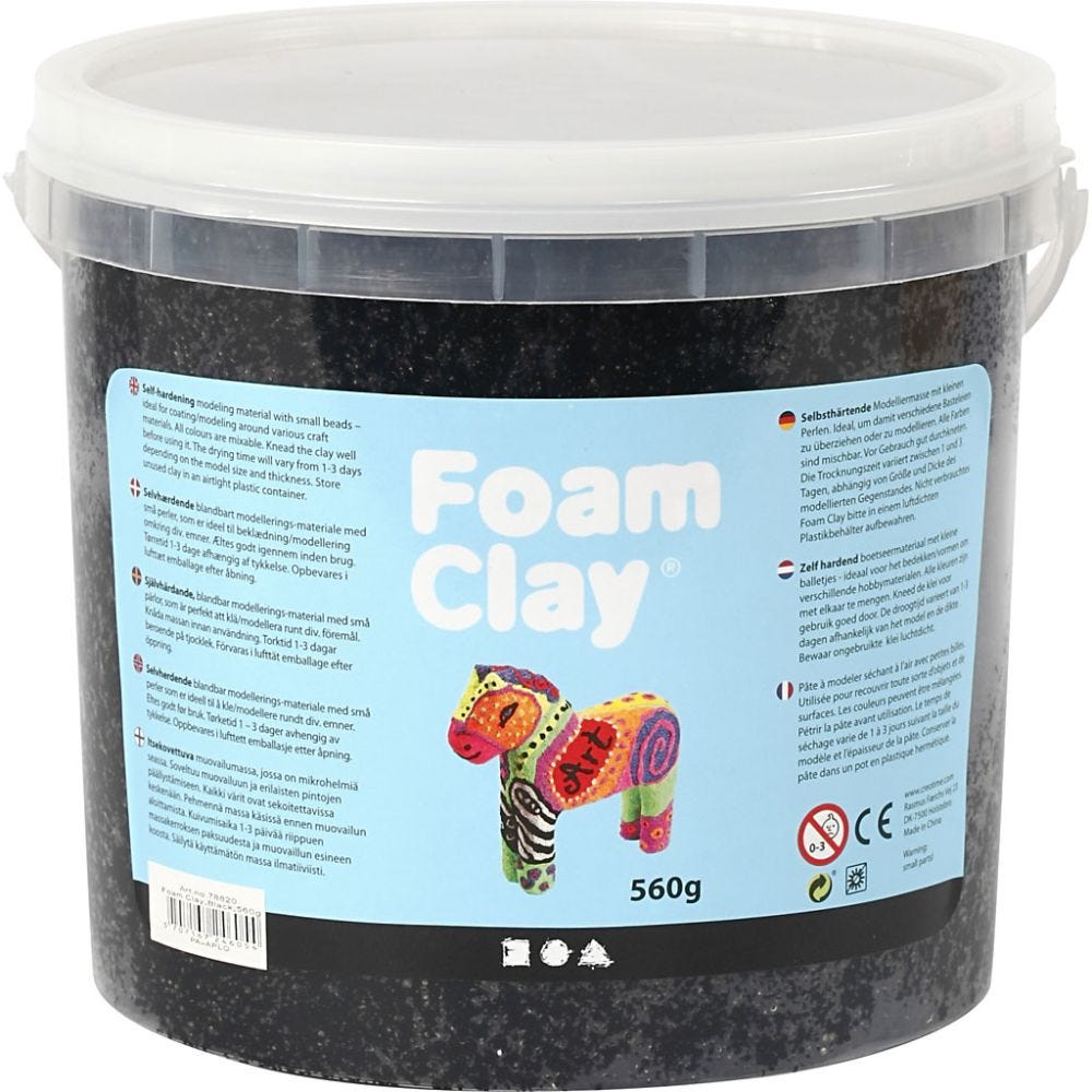 Foam Clay® , Schwarz, 560 g/ 1 Eimer