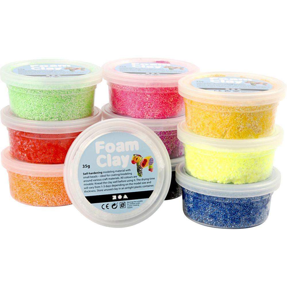 Foam Clay® , Sortierte Farben, 10x35 g/ 1 Pck
