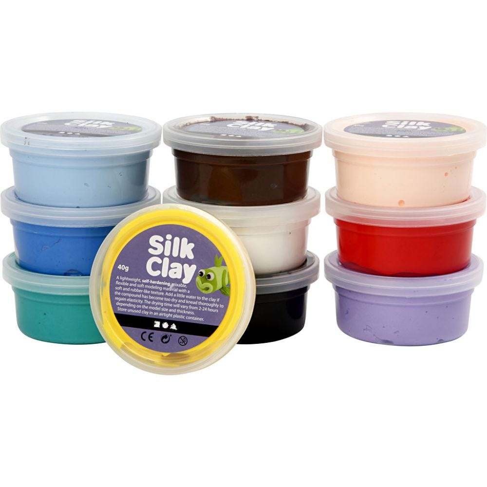 Silk Clay®, Basic 1, Sortierte Farben, 10x40 g/ 1 Pck