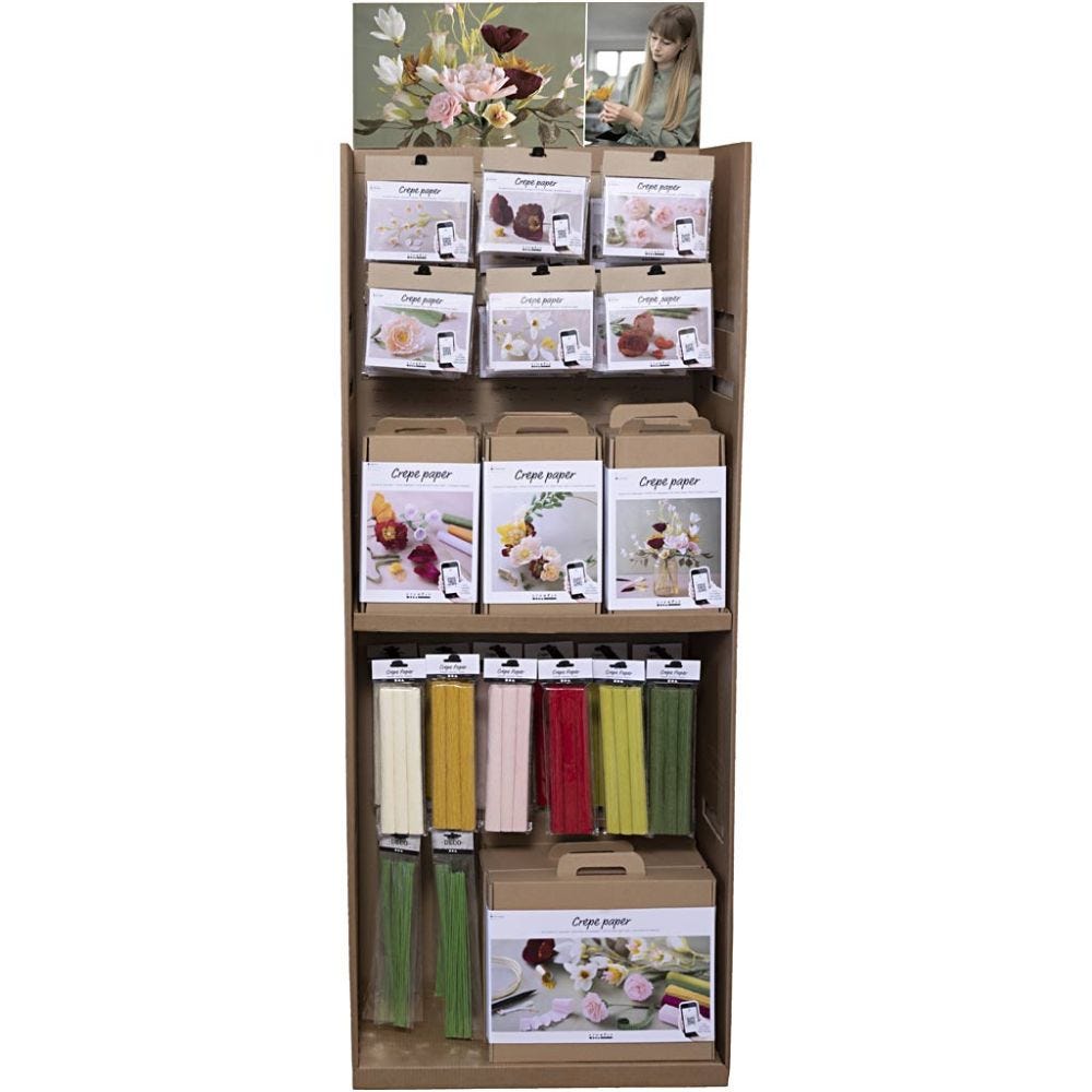 Standdisplay, Krepppapier, H 1584 mm, T 332 mm, B 630 mm, 106 Teile/ 1 Pck