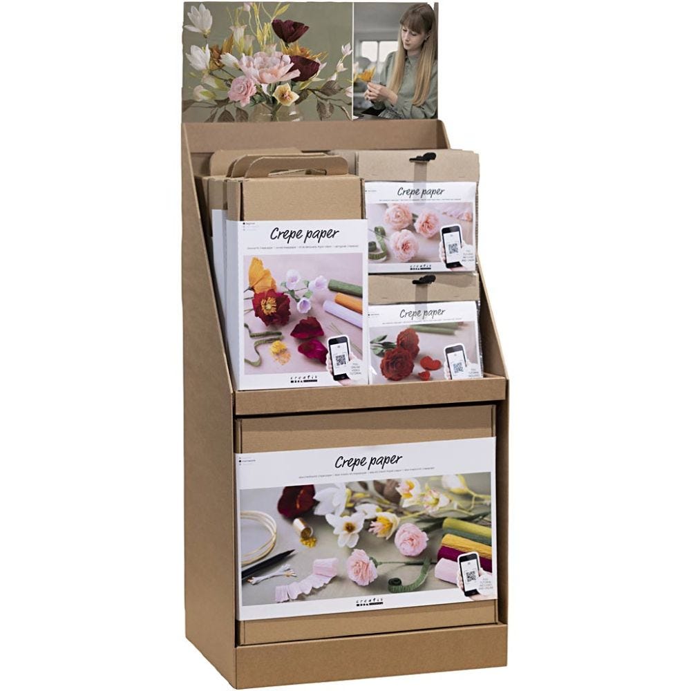 Großes Thekendisplay, Krepppapier, H 834 mm, T 322 mm, B 416 mm, 28 Teile/ 1 Pck