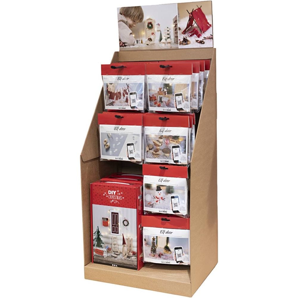 Großes Thekendisplay, Zubehör für Wichteltür, H 834 mm, T 322 mm, B 416 mm, 42 Teile/ 1 Pck