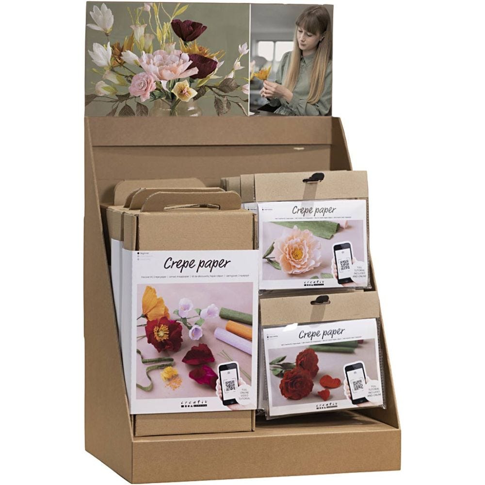 Kleines Tischdisplay, Krepppapier, H 458 mm, T 322 mm, B 416 mm, 44 Teile/ 1 Pck