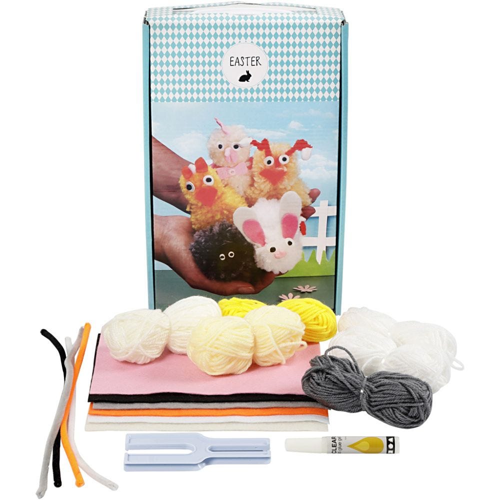 Oster-Tiere aus Pompons, 1 Set