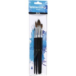 Aquarellpinsel, Nr. 1+7+10, 4 Stk/ 1 Pck