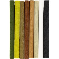 Krepppapier, Blatt 25x60 cm, Kreppanteil: 180%, 105 g, Natur, 8 Bl./ 1 Pck