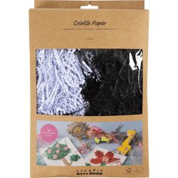 Papier-F&uuml;llmaterial, L 25-30 cm, B 3 mm, Schwarz, Wei&szlig;, 2x50 g/ 1 Pck