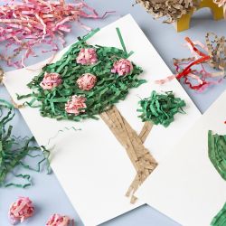 Papier-F&uuml;llmaterial, L 25-30 cm, B 3 mm, Dunkelgr&uuml;n, Pink, 2x50 g/ 1 Pck