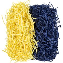 Papier-F&uuml;llmaterial, L 25-30 cm, B 3 mm, Dunkelblau, Gelb, 2x50 g/ 1 Pck